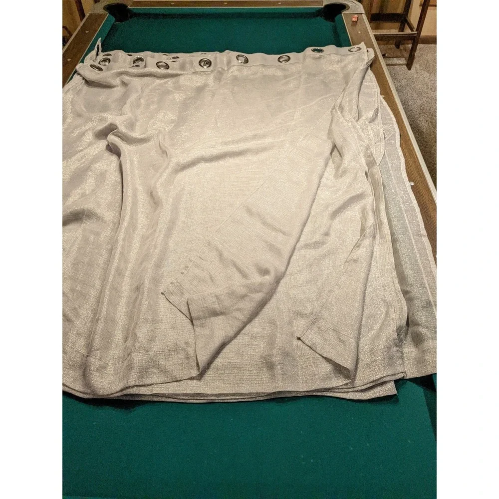 7 Panels - Silver Metallic Coarse Sheer Curtain 62